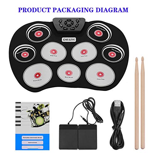 Elektronisch Drumstel Elektronische drumset, 7-zijdig USB -Verzorgde pedalen, kinderpercussie pad voor Kinderen en… - Image 5