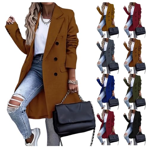 Warm Winter Pea Coats for Women Fall Double Breasted Long Peacoat - image 1
