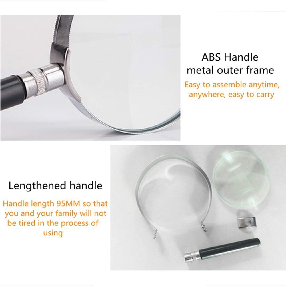 Lupe, 10-fache Lupe, HD-Linse, tragbare Metalllupe, zum Lesen von Inspektionen, Soldeneedlework, Reparatur, Hobby, Handwerk