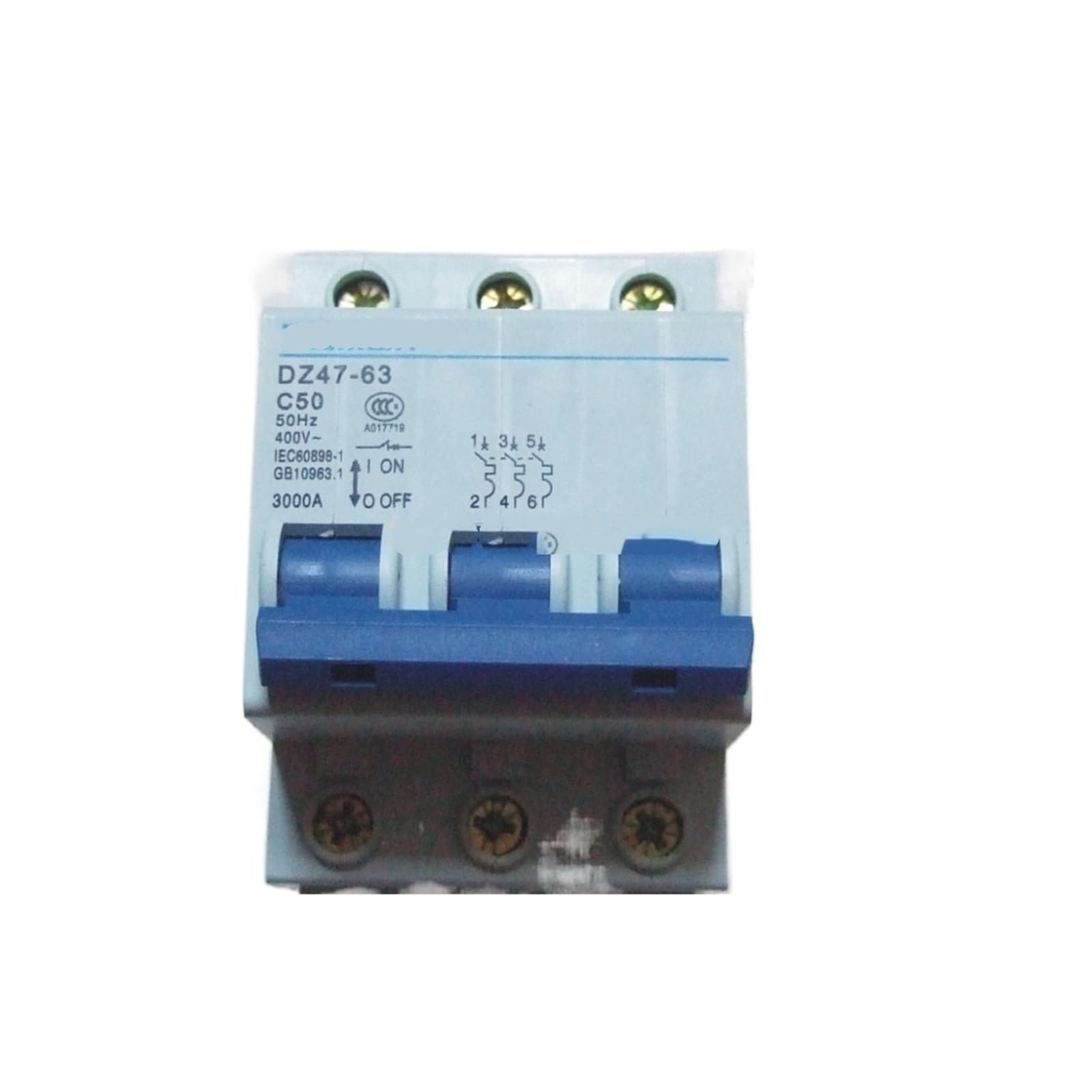 Disjoncteur triphasé 3P 50A 400V courbe C pour tableau électrique