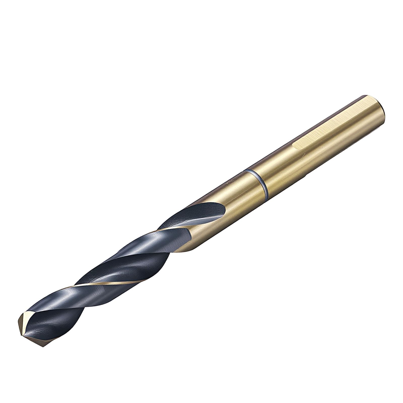 sourcing map 12.7mm (1/2") Drill Bit 1/2" Reduced 3-Flat Shank 4241 High-Speed Steel Bits Black and Gold Finish 118°Drill for Light-duty Machining Acrylic Plastic Wood Soft Metal