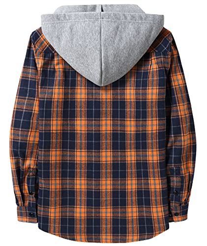 Image of Hooded Flannel Shirts for Men Plaid Long Sleeve Flannel Jacket Hoodies