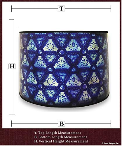 Image of Royal Designs, Inc. Trendy Decorative Handmade Drum Shade, Made in USA, 10in, HBC-8038-10, Blue Kaleidoscope