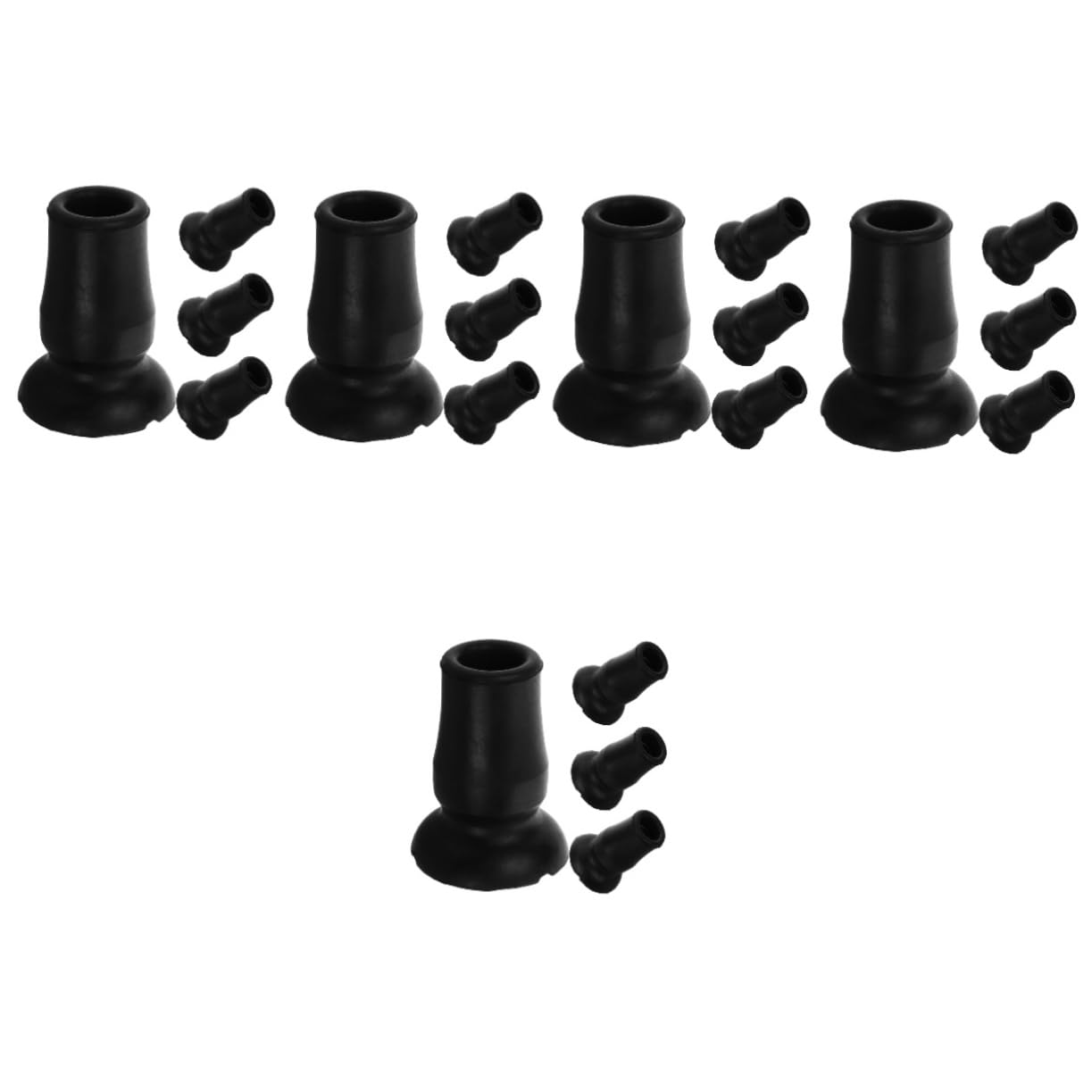 VALICLUD 5 Ensembles Tapis De Tête En Caoutchouc Accessoires De Randonnée Protecteur De Pointe De Bâtons De Randonnée Accessoires De De Randonnée Black 4 Pièces * 5