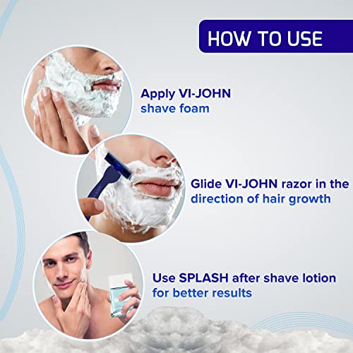 Image of VI- JOHN Shaving Foam For Men, Fruit Fusion Shaving Foam With Goodness of Nature, Tea Tree Oil, Vitamin E Enriched and Anti- Bacterial Formula (400gm- Pack of 1)
