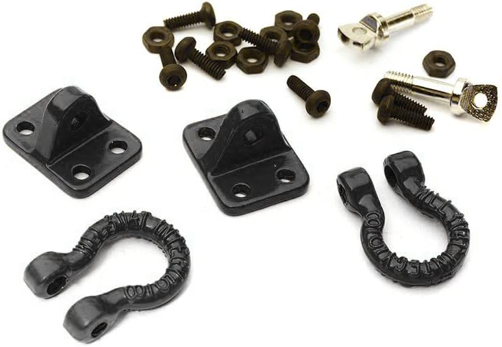 Integy RC Model C28429BLACK - Grilletes de arco de aleación realista con soportes de montaje para todoterreno 110 y orugas