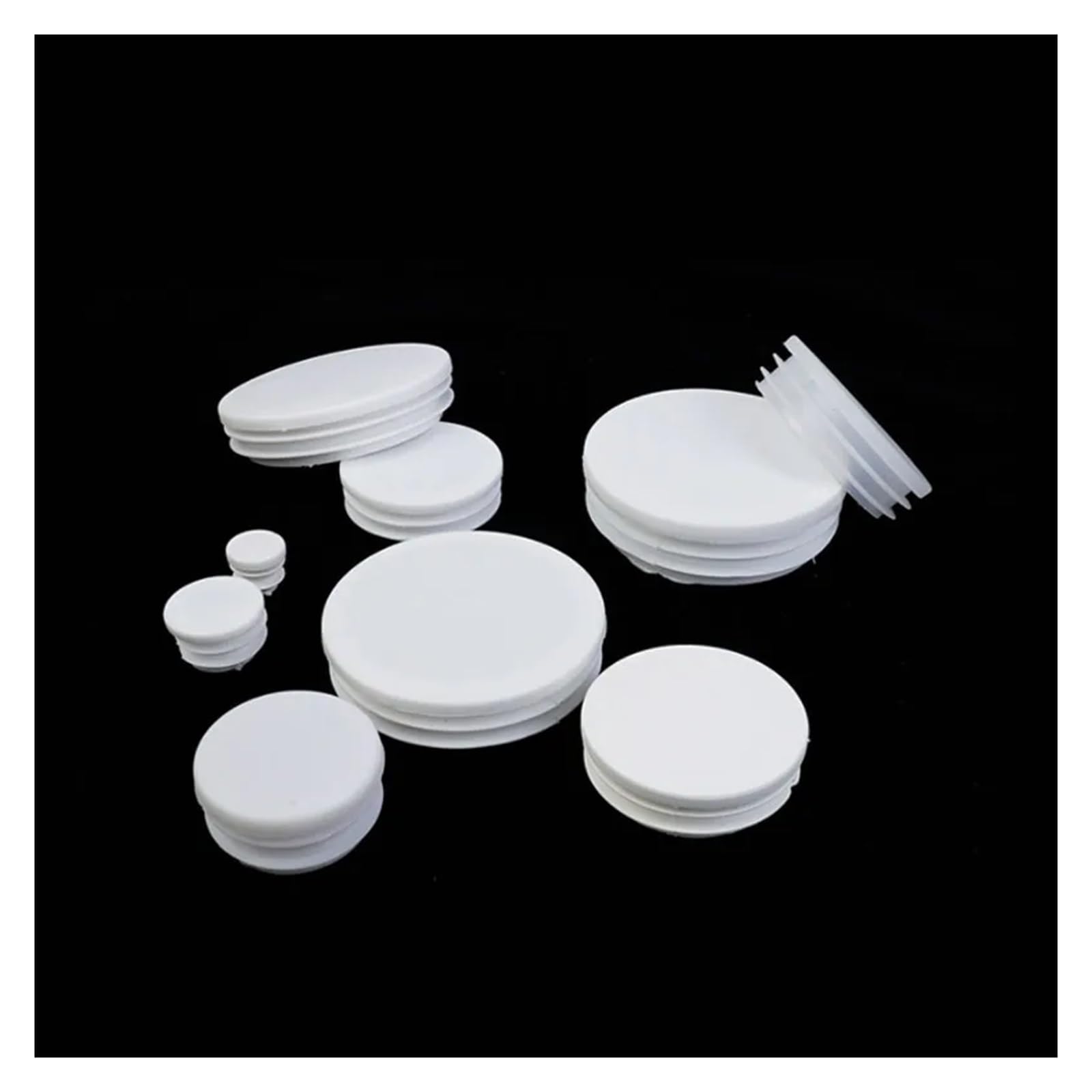 MMLFX 16Pcs White Plastic Round Table Chair Feet Cap Caps Tubing Insert Plugs Hole Cover Pipe End Stopper 13mm~76mm (Color : 16PCS, Size : 32mm)