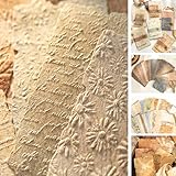 168Pcs Textured Scrapbook Paper Kit - Embossed Rice Decoupage Paper Mixed Media for Scrapbooking Supplies Junk Journaling Cards Making Collage, Vintage 6 Pack DIY Decorative Materials Craft Gifts