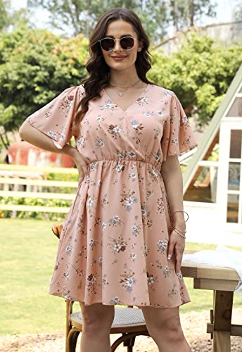 Image of Nemidor Women Plus Size Summer Dress Casual Boho Swing Pocket