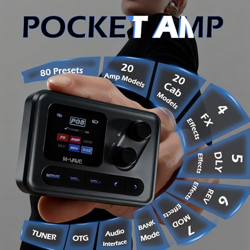 M-VAVE Digital Guitar Effects Processor, Multi-Effect Pedal with App Control, LCD Display, FX AMP MOD CAB DLY REV Controls - Thumbnail 2