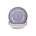 Vancasso MANDALA - Set di 4 piatti fondi, diametro 20,8 cm, set di piatti fondi, in porcellana, stile bohémien, 700 ml