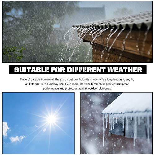 Pet Playpen Dog Fence Exercise Pen Metal Wire Portable Playpen Dog Crate Kennel Cage Black,24 Inches #TOP5