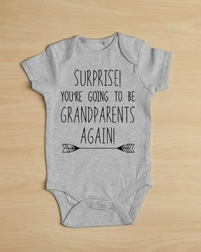 Pregnancy Announcement For Grandparents Size 0-3 Months: Your Going To Be Grandparents Again Baby Announcement For Family Romper Gray. Baby Boy Girl - Baby Announcement Onesie Baby Announcement Gifts #TOP3