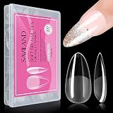 Saviland ネイルチップ クリア 550pcs 後端超薄 クリア 10サイズ 使用便利 自然なフィット感 艶消 ネイル長さだし （04）