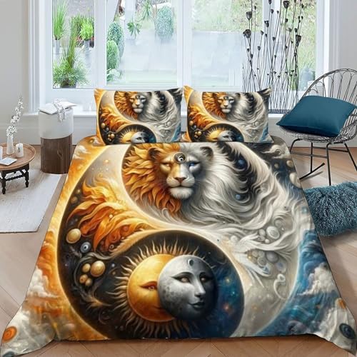 Housse de couette tigre super king 260x220 cm avec ses taies - 3