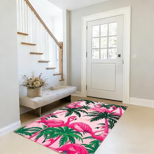 Amazon.com: VTKON 3'x5' Flamingo Tropical Rug for Entryway Kitchen ...