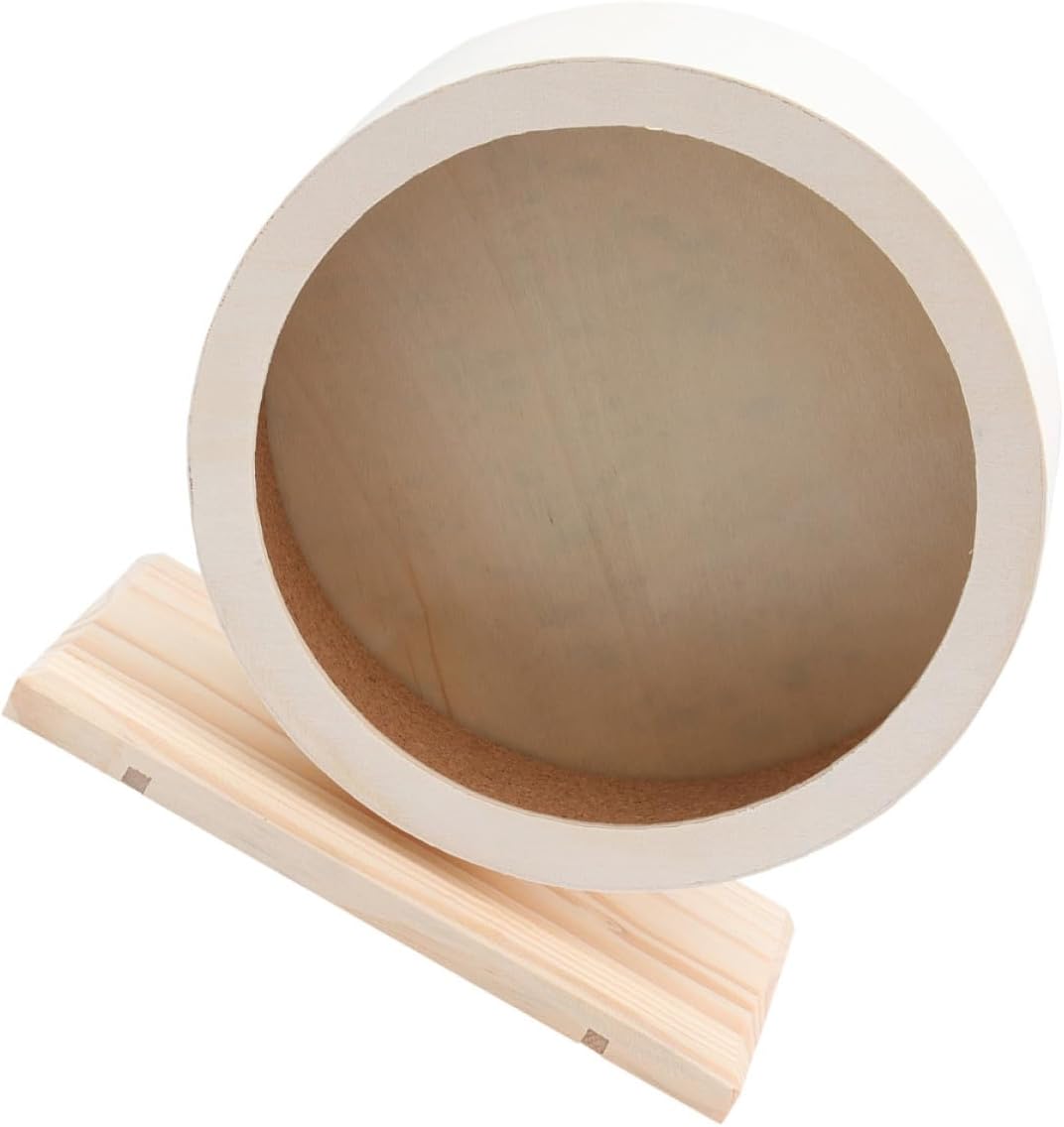 DOITOOL Wooden Hamster Exercise Wheel Silent Running Pet Wheel Large Size Small Animal Fitness Roller for Hamsters Gerbils and Guinea Pigs