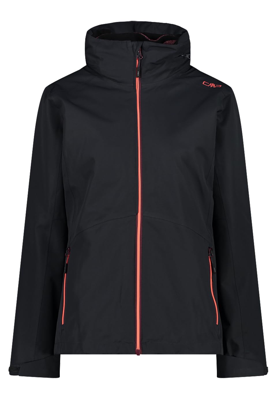 CMP - Woman Jacket Zip Hood Detachble Inn.Jacket, Anthracite-Burgundy, M