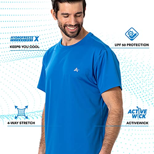Arctic Cool Men’s Crew Neck Instant Cooling Moisture Wicking Performance UPF 50+ Short Sleeve Workout Shirt3