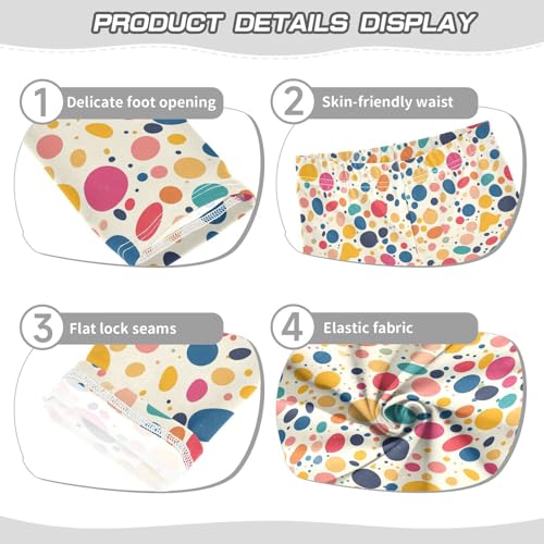 KLL Cute Colorful Irregular Polka Dot Toddler Girl Legging Stretch Full Length Athleisure Pants Running3