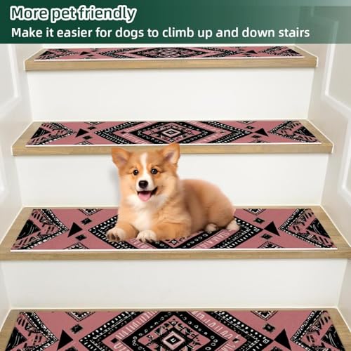 Tapis d'escalier antidérapants 20,3 x 76,2 cm à haute adhérence pour intérieur - 6