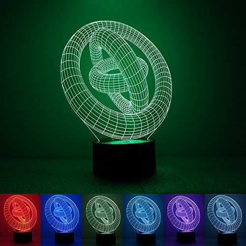 YQ&TL-YS 3D Luz Nocturna,7 del Color De Iluminación De Las Luces Decorativas De La Ilusión, Decoración Interior De Los Niños Cover