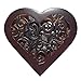 FnLy Antique Engraved Wooden Wind-Up Musical Box,Lilium from Elfen Lied Musical Box,with Silver-Plating Movement in,Heart-Shaped