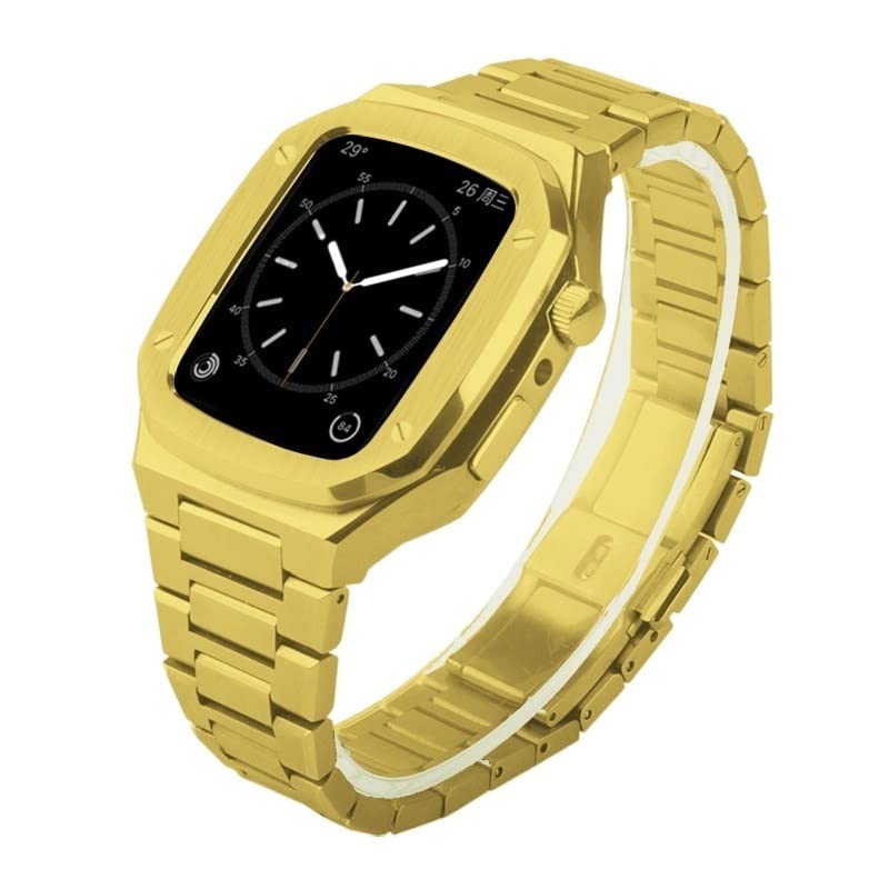 Bracelet de montre en acier inoxydable SAAWEE pour Apple Watch 4 5 6 SE 7 8 9 44 mm 45 mm