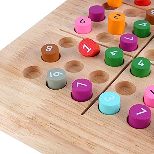Larcele Wooden Sudoku Puzzle Board Game Math Brain Teaser Toys SD 10 