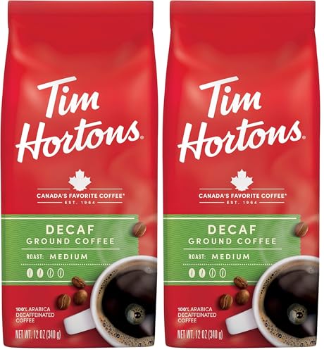 Tim Horton's 100% Arabica Medium Roast, Decaffeinated, Ground Coffee, 12