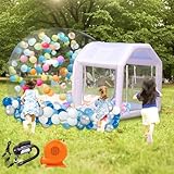 10ft Inflatable Bubble House Dome with Tunnel for Kids, Clear TPU Balloon Tent for...
