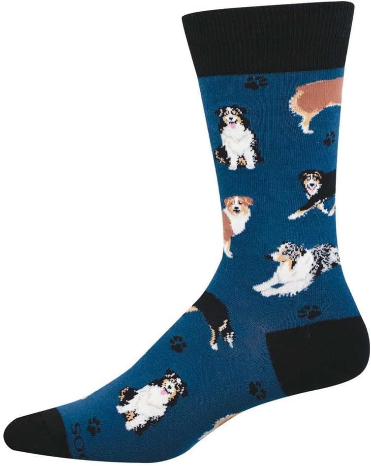 Socksmith Men's Aussies Crew Socks, Blue