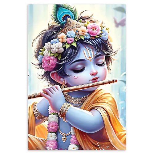 Image of Twinster Bal krishna Posters Photo for Pregnant Women, Baby Poster Self Adhesive (Size 45 cm by 30 cm) Pack of 1 (Design 12)