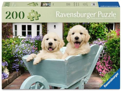 Rompecabezas Ravensburger Feel Well - Golden Retriever - 200 piezas | Piezas más gruesas, formato de imagen grande y soporte incluido | Rompecabezas de calidad premium fabricado en Europa miniatura 1