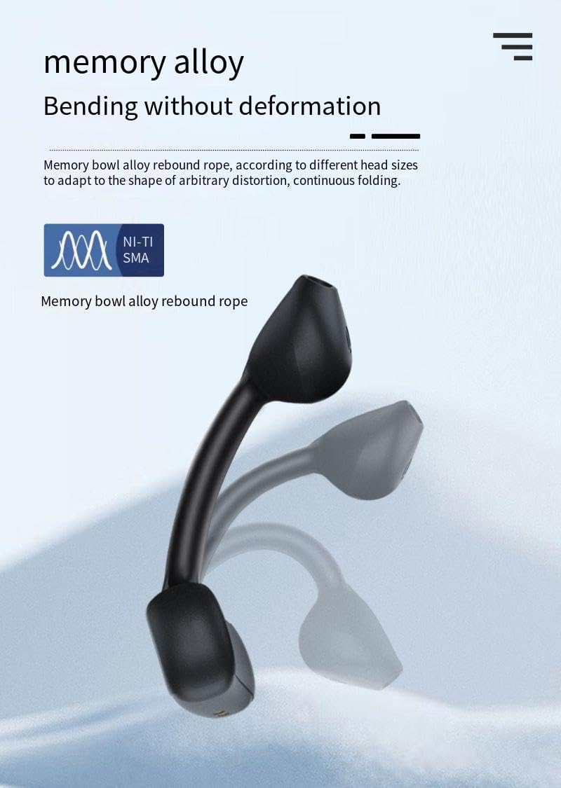 Clip On Earbud Open Ear Headphones Bluetooth 5.3 Wireless Earphones with Power Display Charging Case,48 Hours Playtime & Mic Clear Call,IPX7 Waterproof Sports Fitness Earbuds for Running-Black