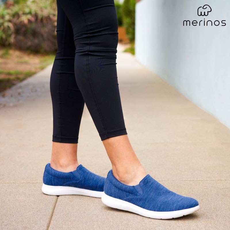 Image of Merinos Women's Slip On Fashion Sneakers, Slide on Casual Shoe, Made with Australian Wool, Lightweight & Durable Tennis Shoes