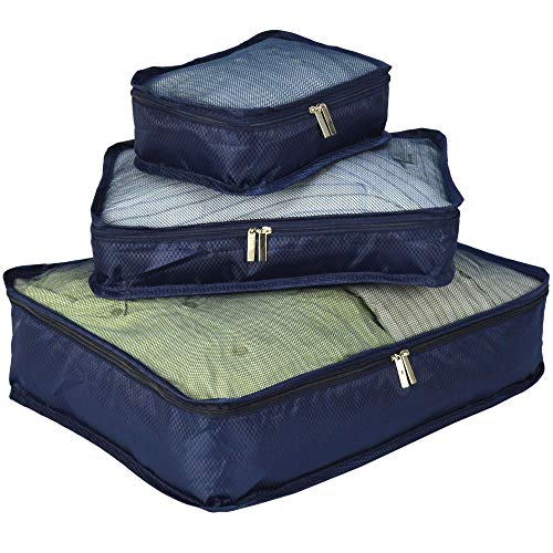 Organizador de Mala Viagem Necessaire Kit 7 Peças Azul Marinho CBRN113661