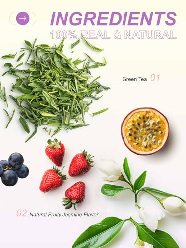 Image of TeeLux Fruit Scented Jasmine Green Tea, Pleasant Floral & Fruit Aroma 100ct