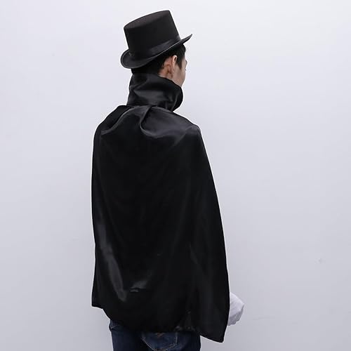 Miniatura 7 de ABOOFAN Disfraz de mago para niños, 6 piezas con capa, sombrero, guantes, varita de corbata para fiesta de Halloween, juego de rol, disfraz de