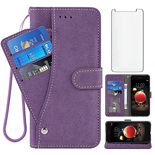 Asuwish LG K9/LG K8 (2018) Wallet Case,Luxury Leather Phone Cases with Credit Card Holder Slot Kickstand Stand Shockproof Flip Folio Protective Cover for LG K9/LG K8 2018 Women Men Girls Purple by Asuwish - Used condition - CA$5.80
