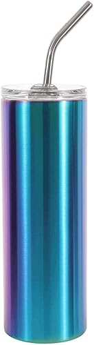 Vaso delgado personalizado de 20 onzas de colores mixtos - Parte inferior antideslizante de silicona y aislamiento al vacío de doble pared - Acero