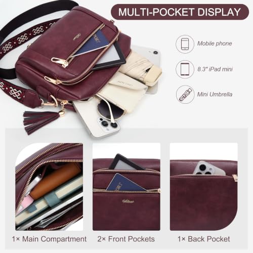 Image of Vegan Leather Crossbody Bags for Women Anti theft Purses and Handbag