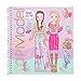Depesche Urban Jungle Dress Me Up 0011919-Quaderno con 24 Pagine per Creare Abiti alla Moda e 11 Fogli Adesivi, quaderno ad Anelli in Colori Pastello e Stampa TOPModel, Multicolore, 11919