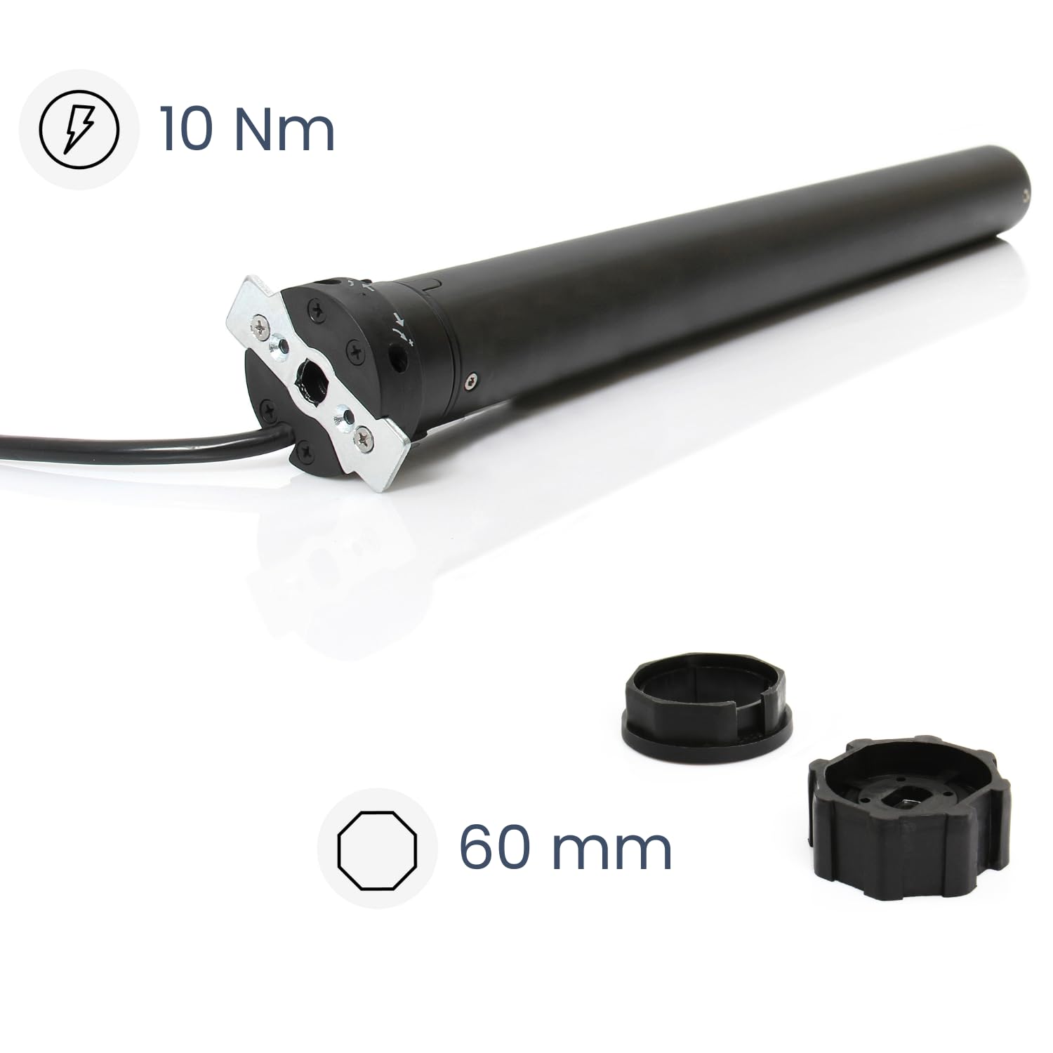 Motore radio tapparella con telecomando touch – Kit completo adattamenti Ø60 mm – Fine corsa manuale –