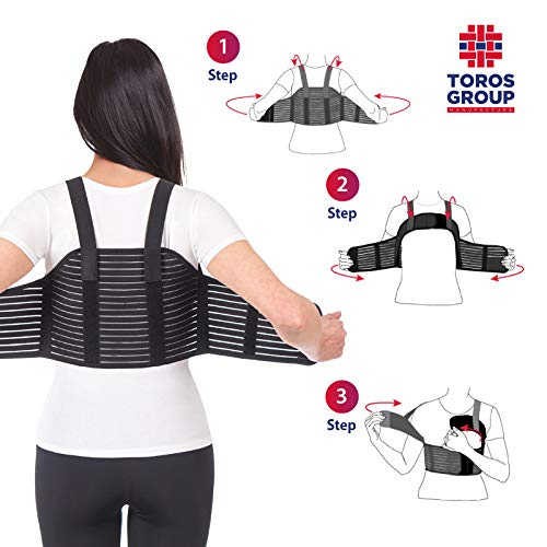 TOROS-GROUP - Korsett Damen - Brustgurt für Frauen - Unterstützende Bandage für Postoperative Phase, Gebrochene Rippen und Brustbein, Bequeme Passform für Weibliche Figur – M, Schwarz