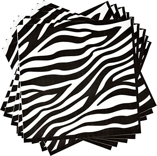 33cm Zebra Serviettes Napkins,20Pcs Party Disposable Paper Napkins 2 Ply,Beverage Luncheon Decorative Paper Napkins Soft Animal Napkins Dinner Napkin Cocktail Napkins for Bar,Restaurant,Party