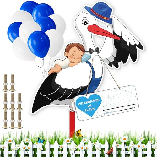 Klapperstorch SET zur Geburt Baby Baby Geburt Klapperstorch Set Kazaigou Storch Geburt für Draussen Klapperstorch Zur Geburt Draußen Holzstorch Zur Geburt Storch Geburt Storch für Draussen
