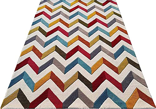 Image of Mordern Design Handmade Tufted Carpet Pure Woollen Export Quality Carpet for Living Room, Bedroom Hall [ Size 8 x 11, Color Multi F2 ]