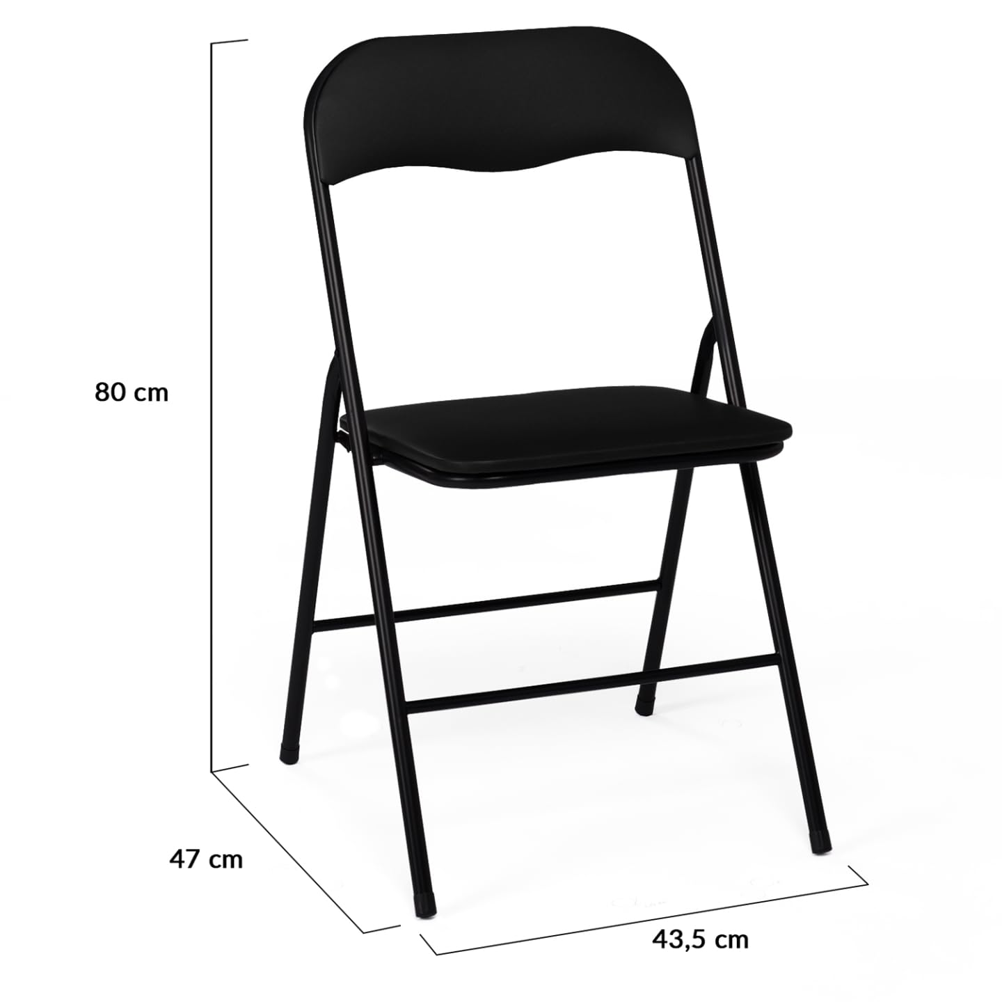 IDMarket - Lot de 4 chaises Pliantes KITY Noires en PU