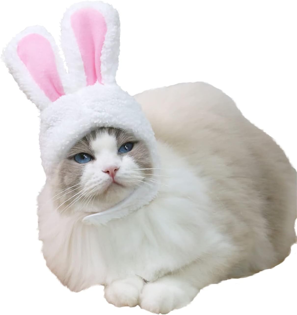 Cologoペット帽子 犬用 ウサギ型 猫 かぶりもの コスチューム かわいい 首回り 28 35ｃｍ 猫おもちゃ 着脱簡単 コスプレ マジックテープ付き 大変身 ディスカウント